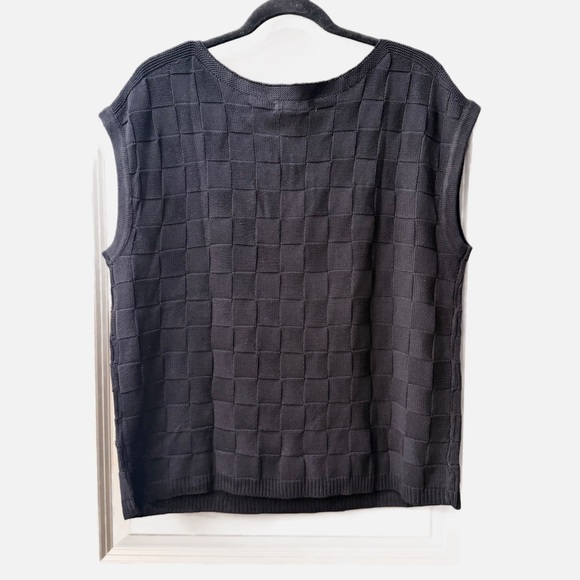 Grace Karin Black Checkered Women's Sweater Vest - Size M - Picture 4 of 7